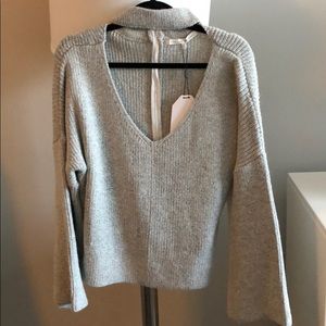 Choker Neck Bell Sleeved Sweater
